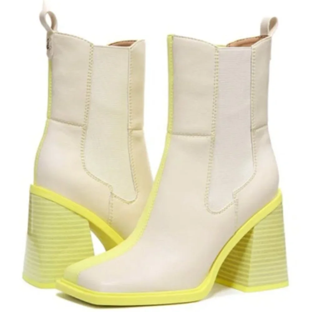 Circus by Sam Edelman Lauren Ivory Citrus Snip-Toe Chelsea Booties